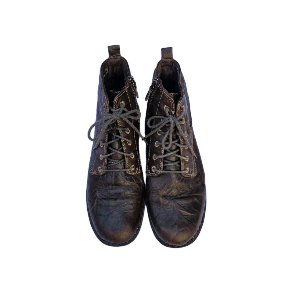 Botas de tornozelo femininas Clarks Whistle Ballad couro marrom 9M com zíper #83541 - Imagem 3 de 4