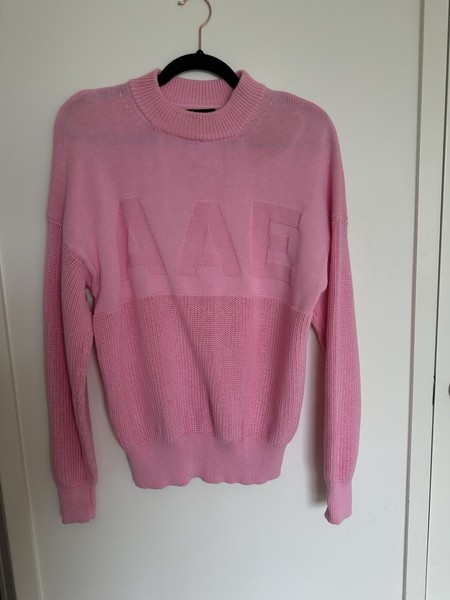 AAE.ACTIVE Women’s Pink Knit Logo Crew Neck Pullover Jumper Size 8