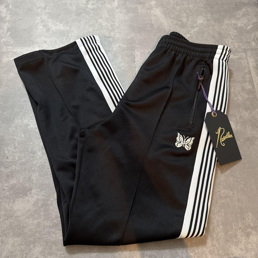 Black Striped Jogger Pants with Butterfly Embroidery - Japan Made
