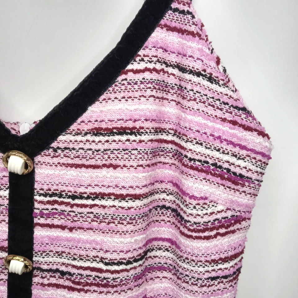 Mameluco Zara Y2K Talla M Rosa Negro Tweed Mod Estilo Retro Ropa de Club Fiesta Festival Foto 2 de 4