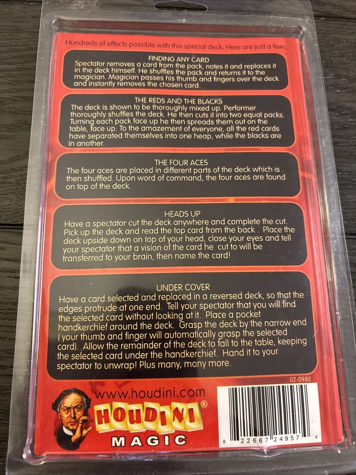 Mazo marcado Houdini Magic Gambler’s con guía raro difícil de encontrar Foto 2 de 4