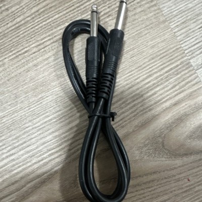 1/4 in (6.35mm) TS Male to TS Male Right Angle Instrument Cable, 2 ft, Black