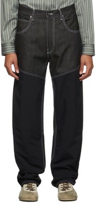 Jacquemus Black & Navy La Montagne Nîmes Meunier Jeans  Pants Size 34 Designer