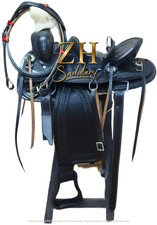 Leather Horse Saddle Western Tooled Carved Barrel Racing Racer Trail Equestrian