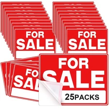 25 Pcs for Sale Signs for Vehicle 9 X 12 Inches Sale Signs Car, Houses Sales