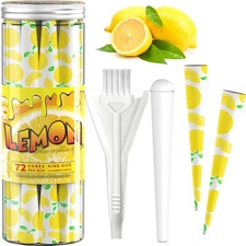 Cones Rolling Paper Set 72 Pack, King Size Pre Rolled Cones with Fruit Flavor...