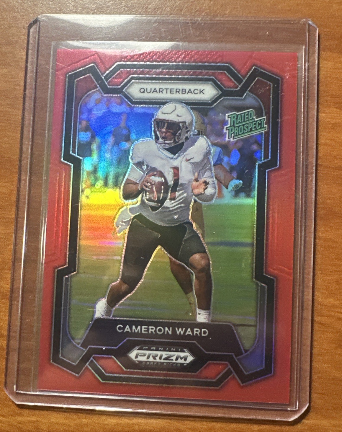 2024 Panini Prizm Draft Picks Cameron Ward Red Prizm /299 Hurricanes/Titans