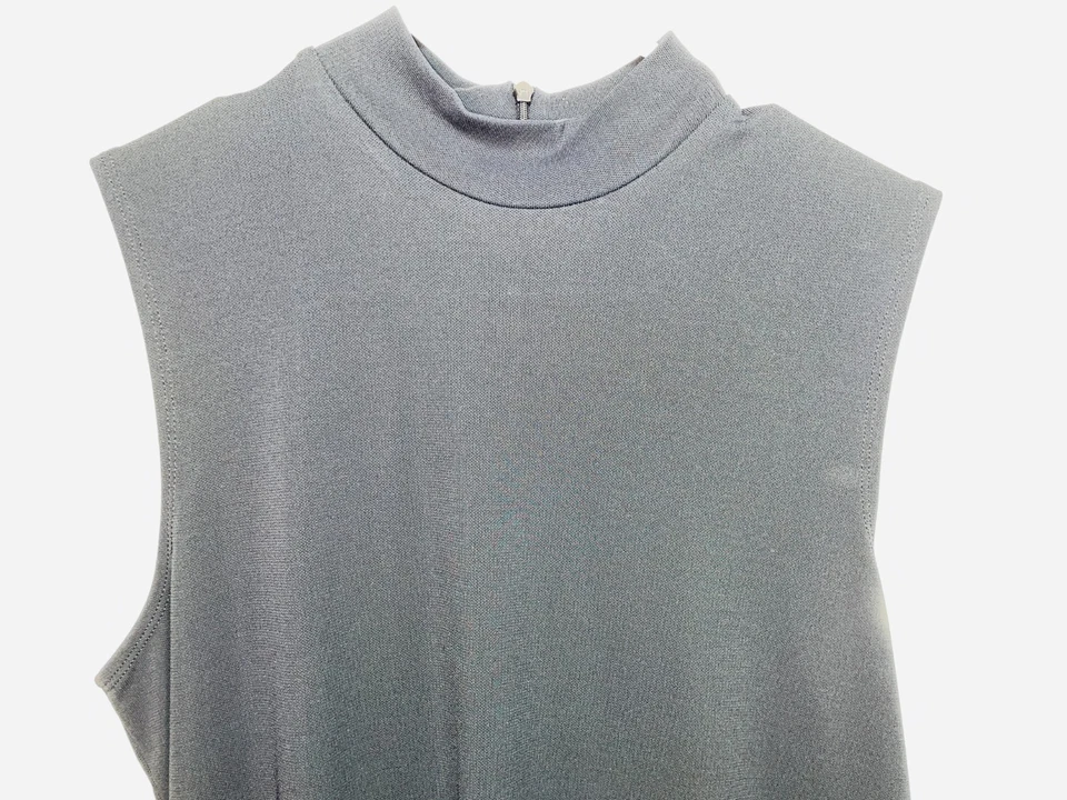 Josephine Chaus Women's Black Sleeveless Zip Up Tank Top Small Collared Vintage Foto 4 de 4