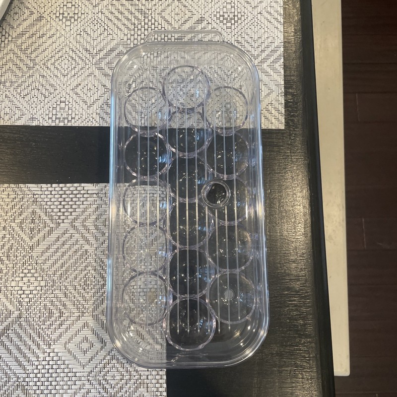  Egg Holder  Tray Carrier With Lid Fridge Stackable Container 16