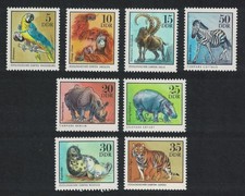 Birds Zebra Hippo Tiger Zoo Animals 8v GDR 1975 MNH SG#E1745-E1752 MI#2030-2037