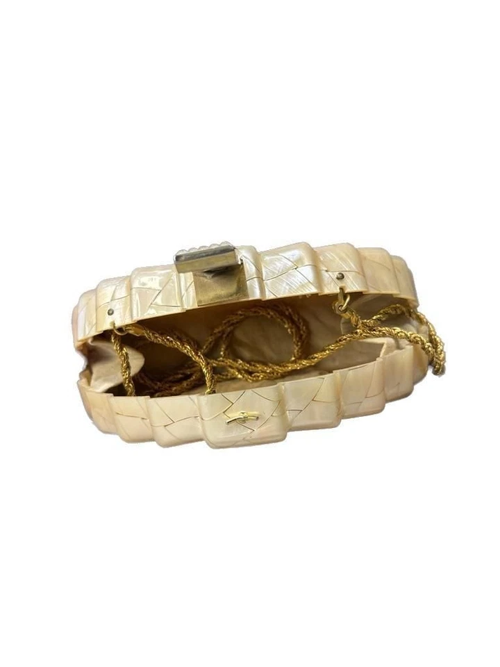 Rare vintage/60’s Mosaic Clutch Evening Bag with Rhinestone Accents - Image 3 of 4