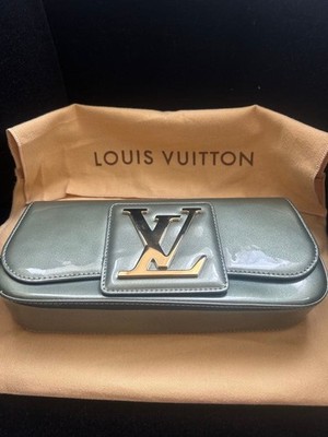 Louis Vuitton Clutch Bag Rare Color Authentic Leather Damier Canvas