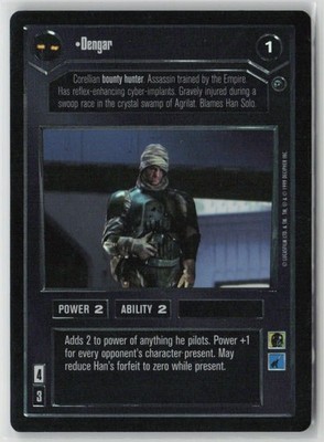 Star Wars CCG Dengar Character Card Uncommon 1999 Decipher Add Power 2 Foil