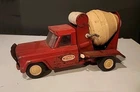 VINTAGE TONKA JEEP CEMENT MIXER TRUCK RED No. 77 1960s LATCHES, SPINS, TILTS