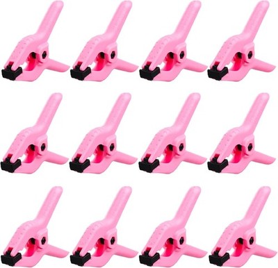 12 Pack 3.5 inch Plastic Spring Clamps, Pink Heavy Duty (3.5inch) 