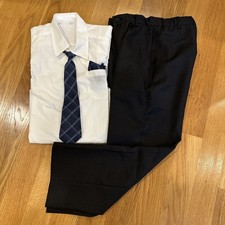 Boys formal suits Set JP 140cm 10 Tie Handkerchief Shirt Adjustable Waist Pants