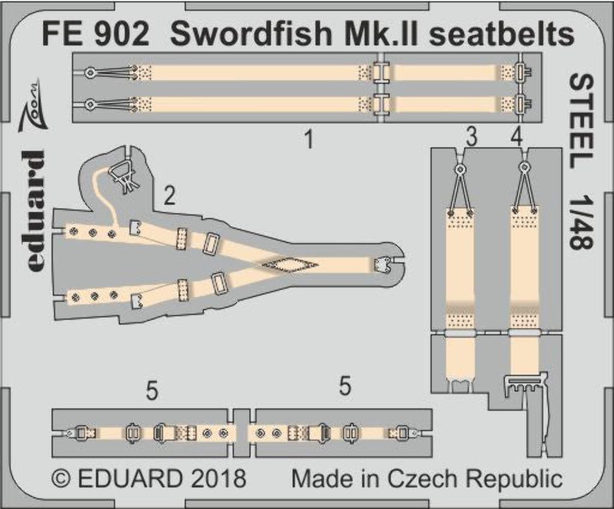 Eduard FE902 1:48 Fairey Swordfish Mk.II seatbelts STEEL