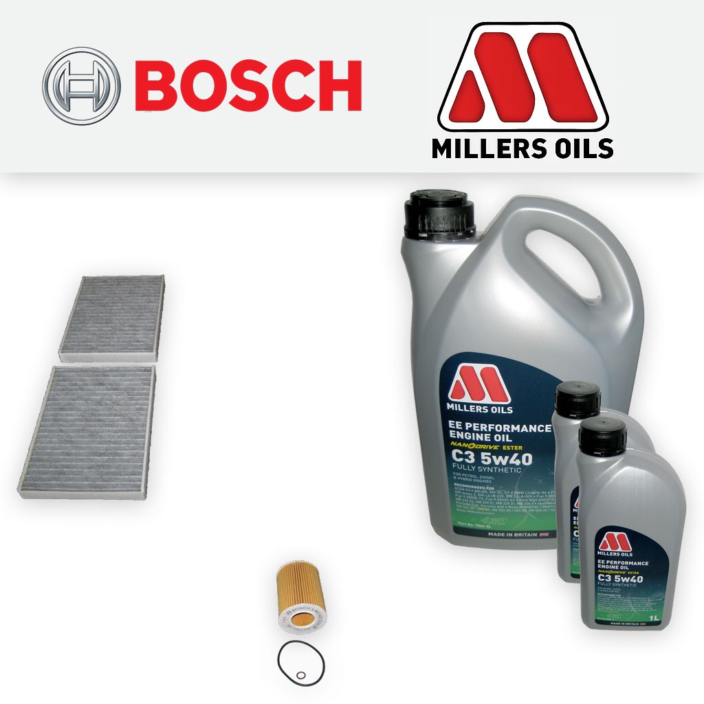 SERVICE KIT for BMW 5 SERIES (E39) 520I M54 OIL CABIN FILTER +5w40 OIL 2000-2004