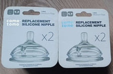 Como Tomo Silicone Replacement Bottle Nipple 2 Pack Medium Flow 2 Pack Slow
