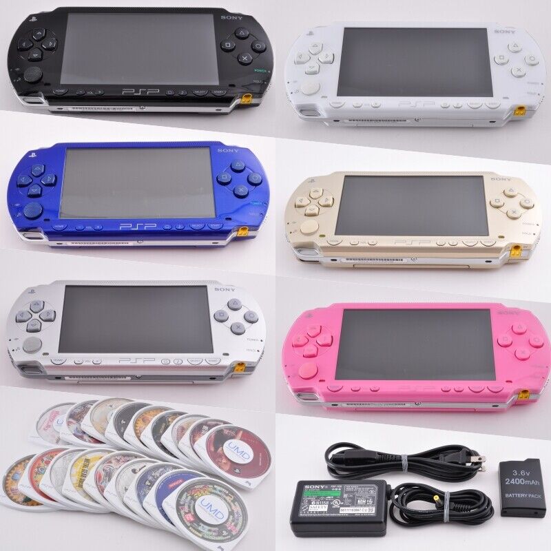 Sony PSP 1000 Console EXC Choose Color, Incl. Charger, New Battery, 3 Games  Mix