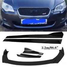 Front Bumper Lip Spoiler Splitter 86.6" Side Skirt Body Kit For Subaru