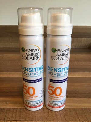 ambre solaire sensitive hydrating hypoallergenic face sun cream mist spf50 75ml