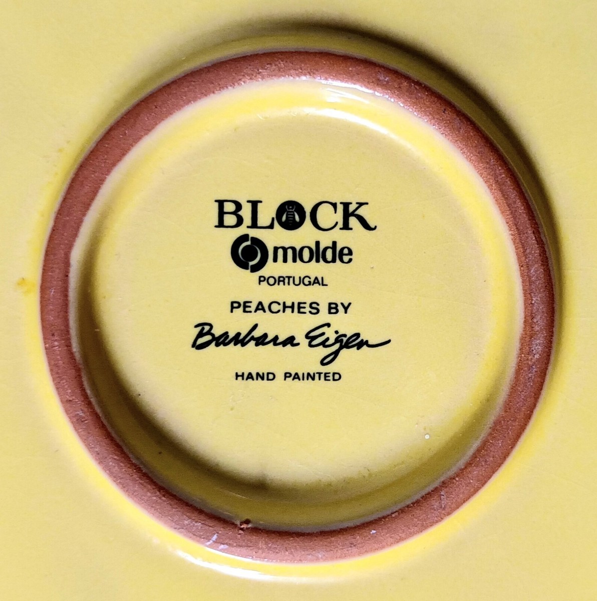 Barbara Eigen Large Platter by Block Molde Peach Dish Hand Painted Portugal  | eBay UK