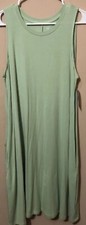 Time And Tru Women's Sleeveless Knit Dress Green W/pockets X-Large NEW