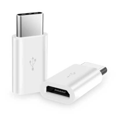 Micro B auf USB Type C Lade Daten Adapter Data Transfer Weiss fur Handy #1