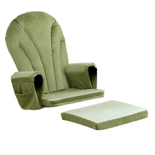 5pc Velvet Glider Rocker Cushion Replacement w Ottoman Pad Rocking Chair Cushion