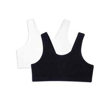 2-Pack Wonder Nation Pullover Scoop Bralette Girls 28 Black/White Scooped Neck
