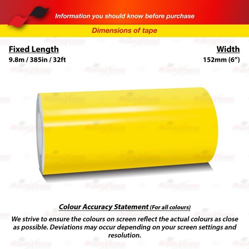 6" Vinyl Pinstriping Pin Stripe Car Body Styling Tape Decal Sticker 152mm YELLOW - Picture 2 of 13