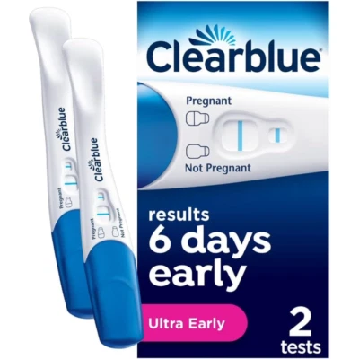 2 Clearblue Pregnancy Tests Ultra Early Detection Testing Stick Kits