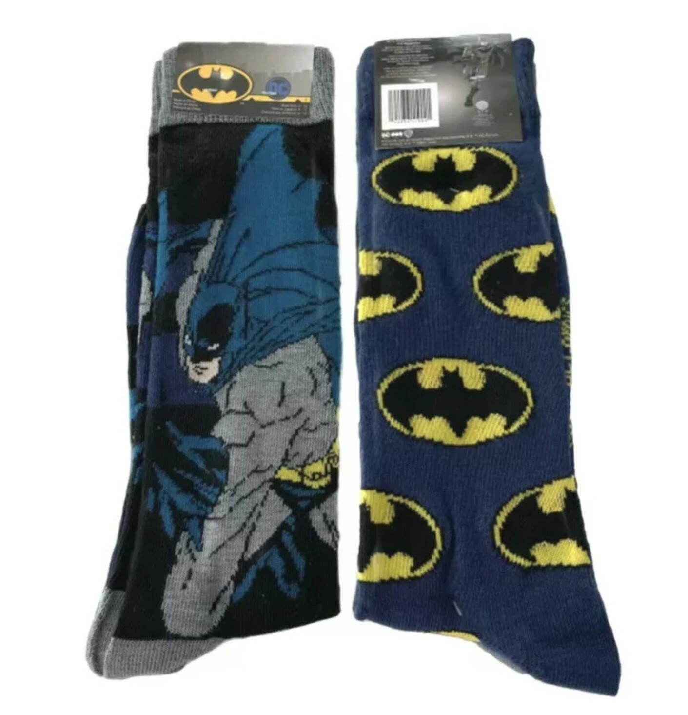 Lotto 2 calzini DC Comics Batman uomo casual crew 2 paia per confezione scarpa taglia 6 12