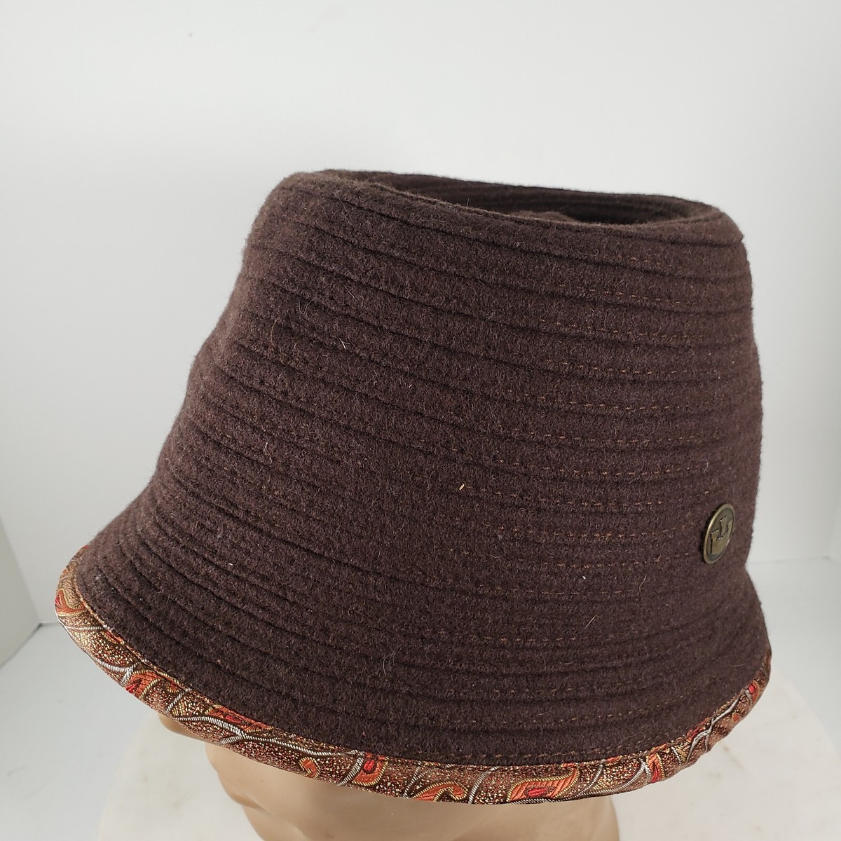 Goorin Bros Hat Bucket Cap Womens Brown Wool Medium Paisley  display picture 1