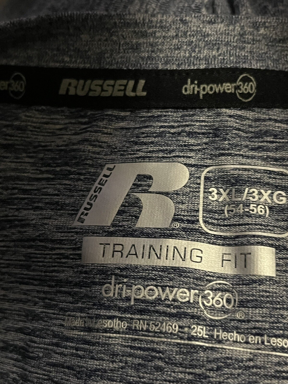 Russell Activewear Mens 3X/3XG Training Fit Long Sleeve Dark Gray Soft