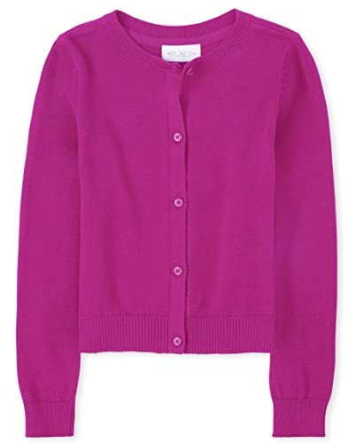 The Children's Place girls Basic Cardigan Sweater Aurora Pink Medium US