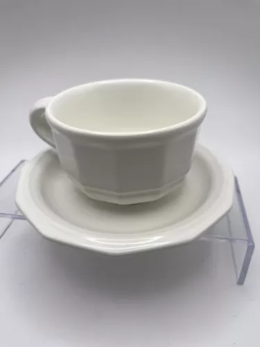 Pfaltzgraff Heritage White Cups/Mugs & Saucers-Crafted In USA-