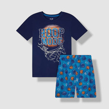 Max  Olivia Kids Boy's Blue Printed 2-Piece Pajama Set Sleepwear Size L