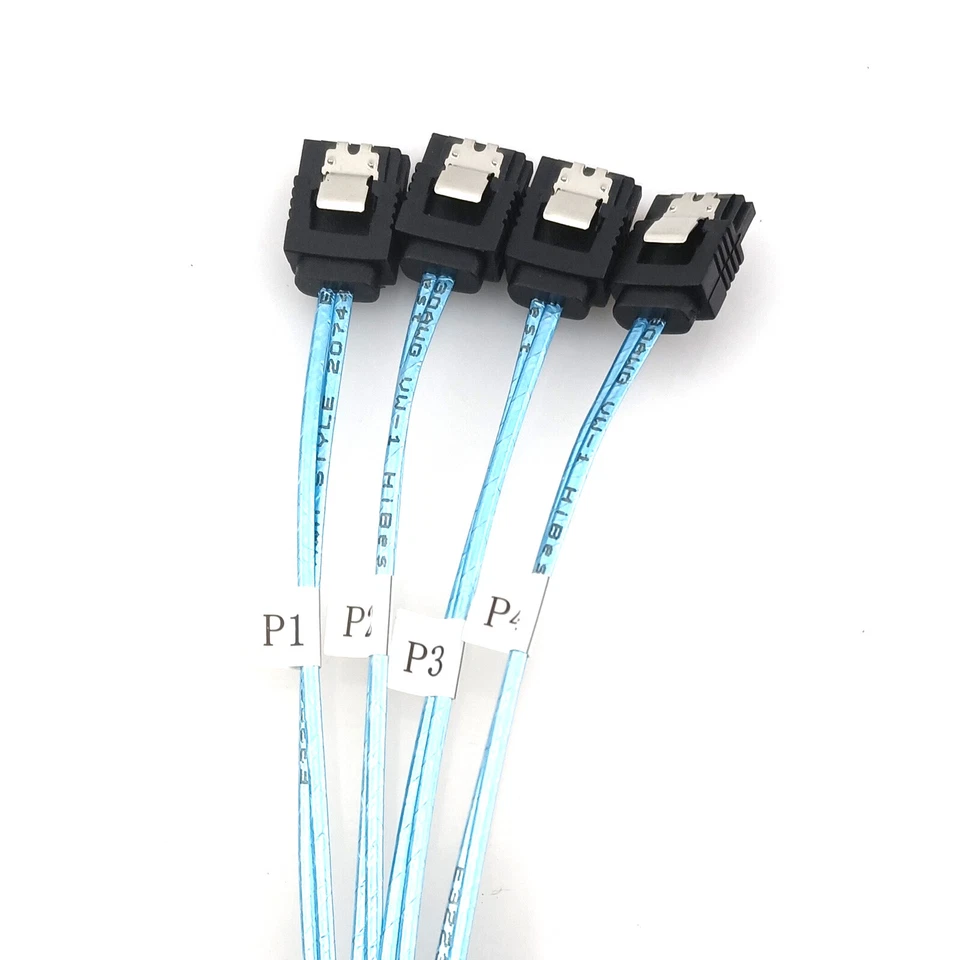 2pcs Mini SAS SFF-8087 to SATA Data 4 Way Cable Forward Breakout HDD Lead 50cm - Image 2 of 4