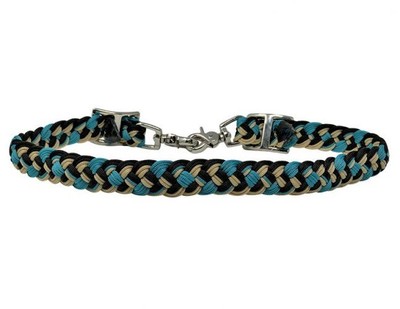 Showman Braided Teal, Tan & Black Nylon Wither Strap