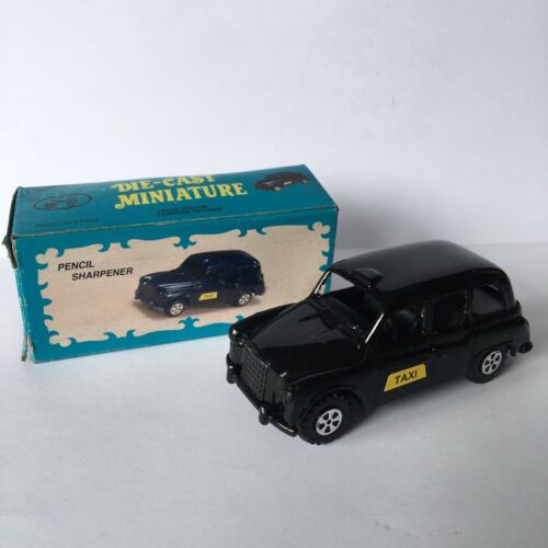 VINTAGE DIE-CAST METAL NOVELTY PENCIL SHARPENER WITH BOX - LONDON TAXI CAB CAR - Picture 1 of 5