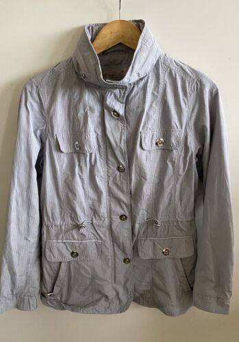 Per Una Stormwear Jacket Women’s Grey Hooded Casual Zip Up Coat UK Size 8 - Picture 1 of 7