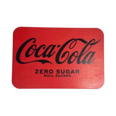 Coca Cola Holztablett Servierbrett Zero Sugar 45x30 cm Dekoschild Wandschild