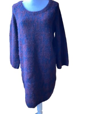 COS Size S Jumper Dress Gown Wool Blend Navy/Purple Super Soft As New