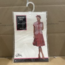 NEW NIP Halloween Cosplay Red polka dot capelet Rockabilly ribbon tie top womens