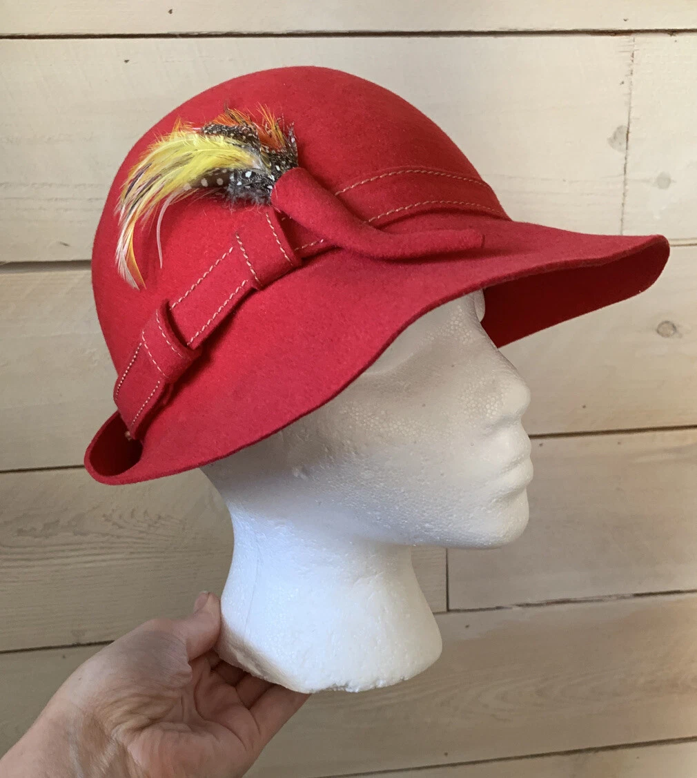 Vintage style wool felt cheap cloche hat