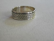 Sterling Silver Spinning Spinner Band Ring Sz 12.25