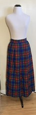 Pendleton 100 Wool Pleated Skirt Vintage Blue Red Plaid Classic Tartan EUC