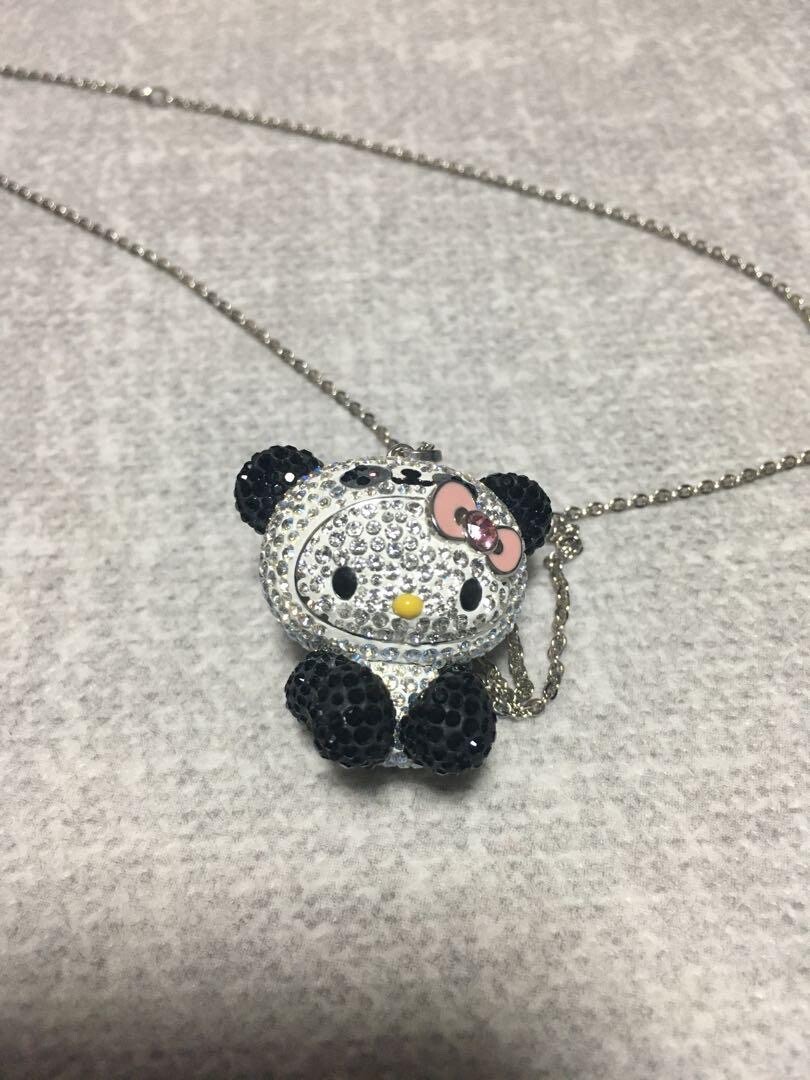 Swarovski Hello kitty Kawaii panda cosplay Necklace pendant